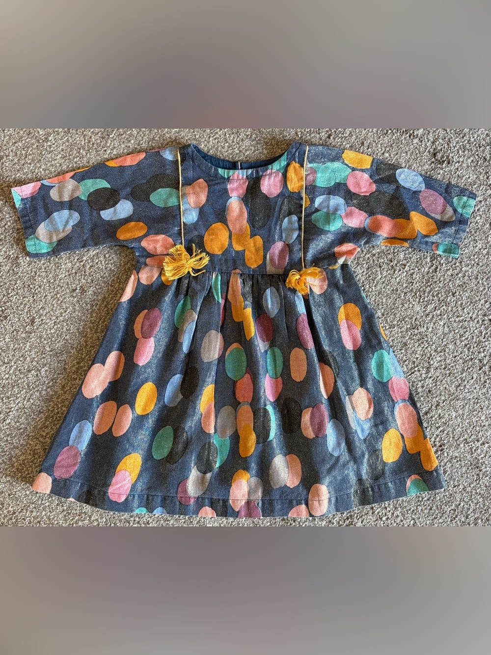 Pink Chicken Girls Navy Dot Multicolor Dress